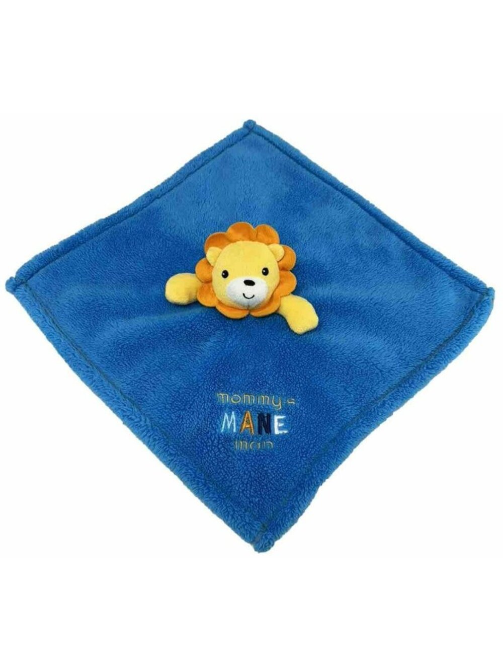 Baby Gear Yellow Lion Blue Fleece Lovey Security Blanket "Mommy's Mane Man"